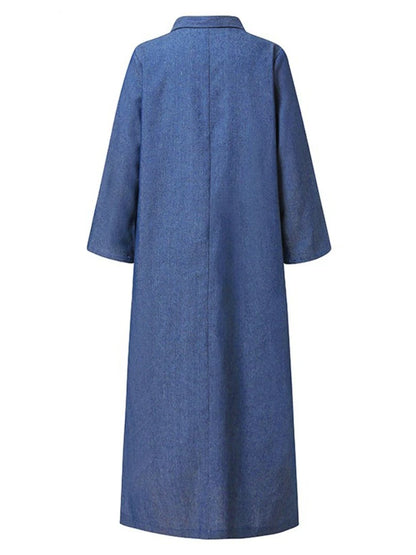 Denim A Line Long Dress