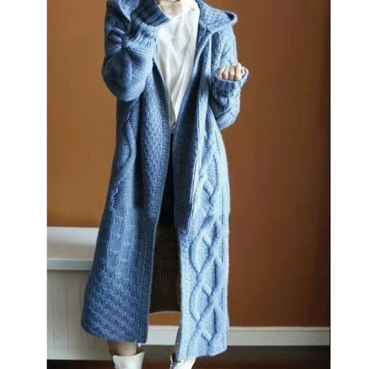 Hooded Knit Long Cardigan Chicchar Fashion