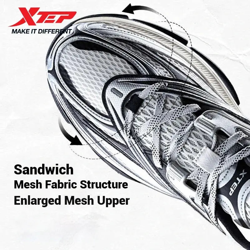 Xtep Basque 2 Casual Shoes for Women Height-increasing Mesh Cushioning Retro Millennium Daddy Female Shoes 875218320013 - Chicchar Fashion