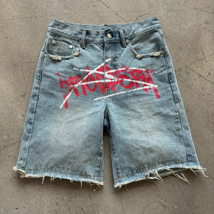 Y2K Rhinestone Denim Jorts
