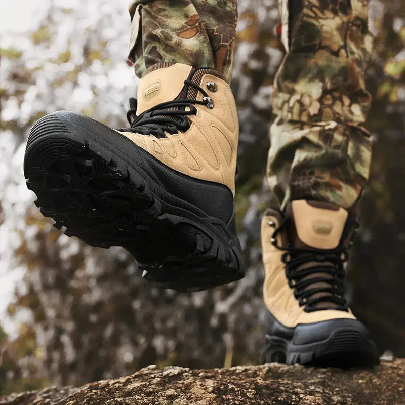 CHRLCK Men's Spring Autumn Hunting Tactical Boots Outdoor Waterproof Anti-slip Color-blocking Boots Men Military Hiking Shoes - Chicchar Fashion