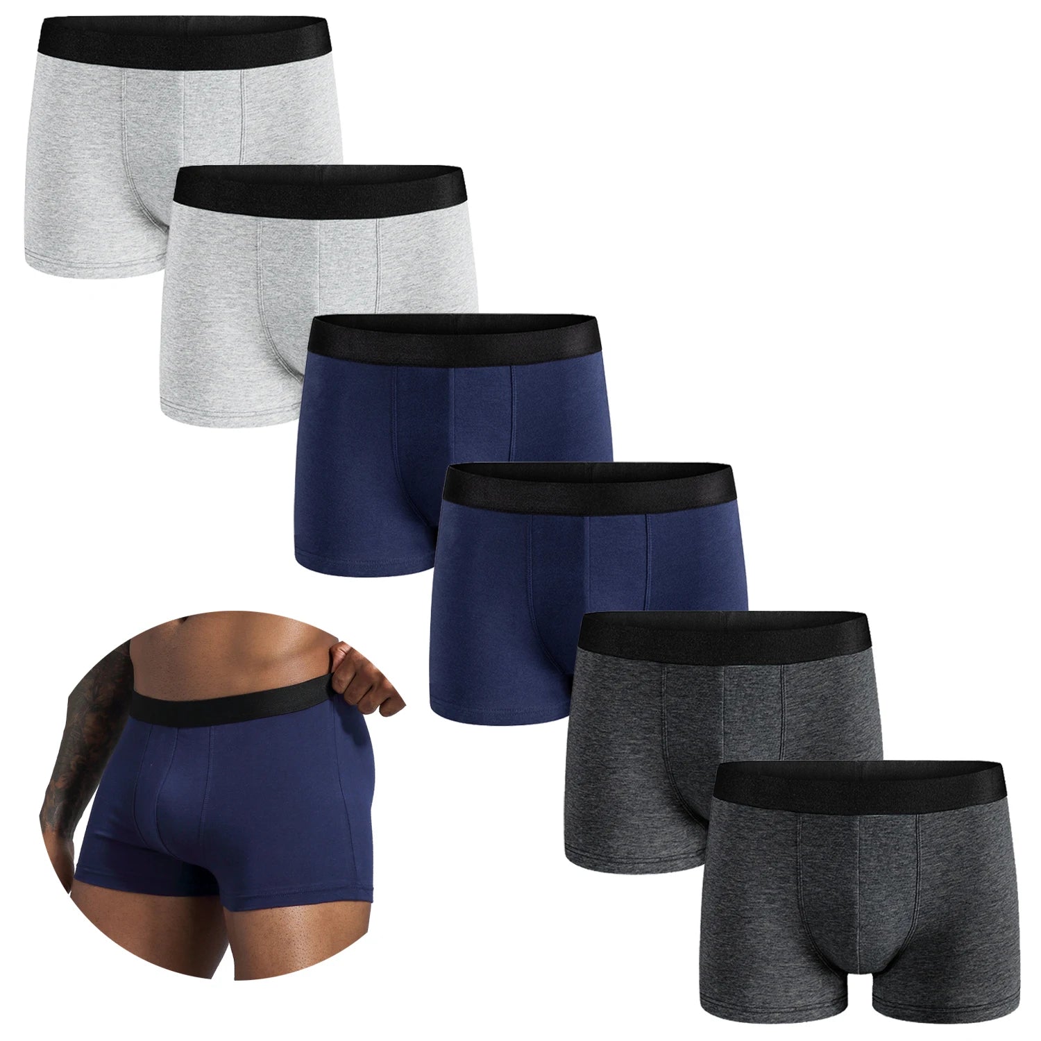 6pc Cotton Men Boxer Set Chicchar Fashion