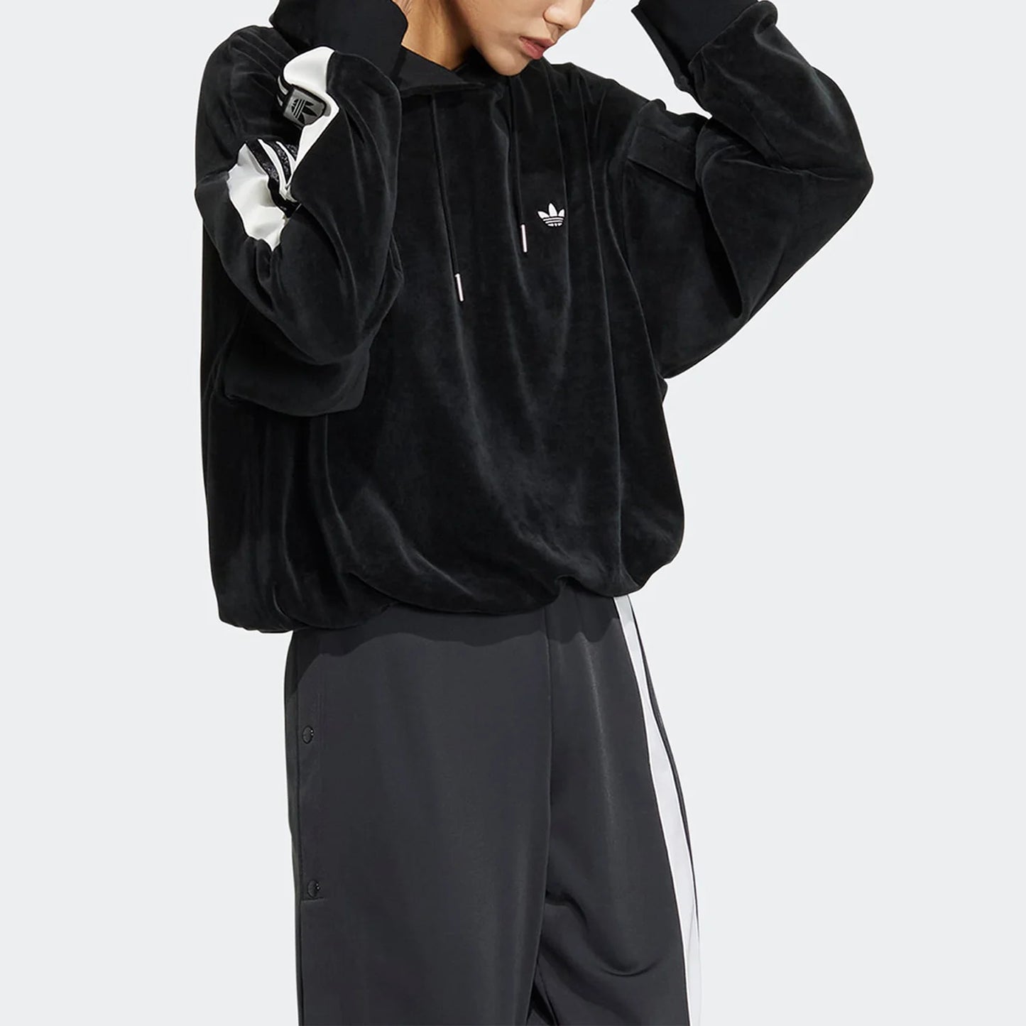 Adidas Polyester Three Stripes Hoodie