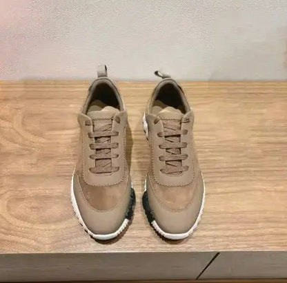 2025 New casual sneakers, European-style genuine leather,fashion, individuality, women's leisure, fashionable flat sports shoes - Chicchar Fashion