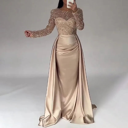 Sequins Ruched Polyester Maxi