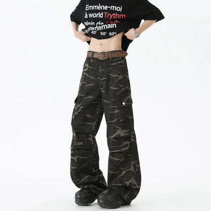 Cotton Cargo Camouflage Jeans