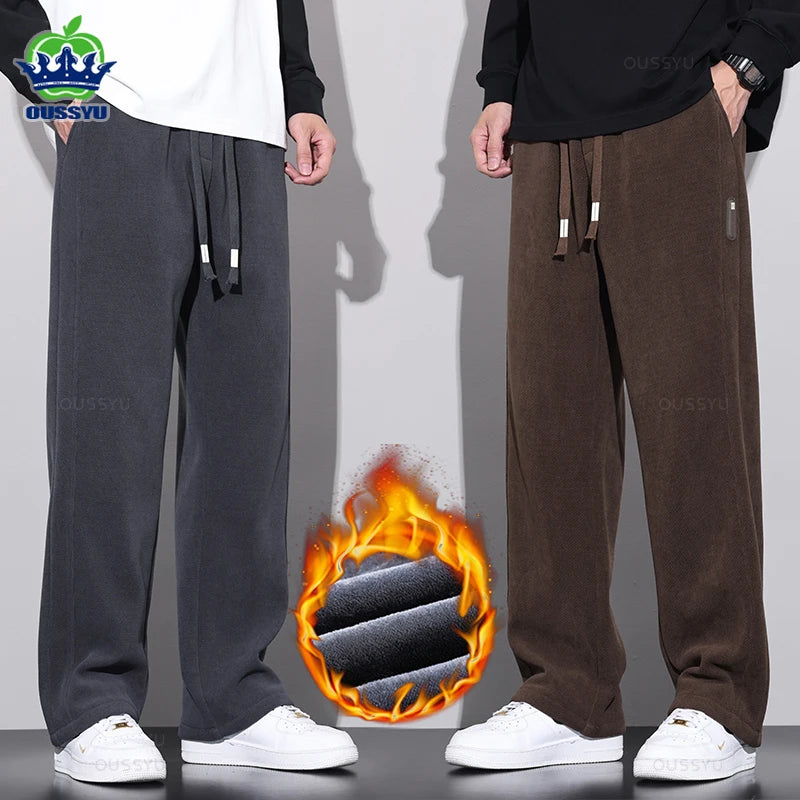 Korean Fleece Corduroy Warm Baggy Cargo Jogger Pants