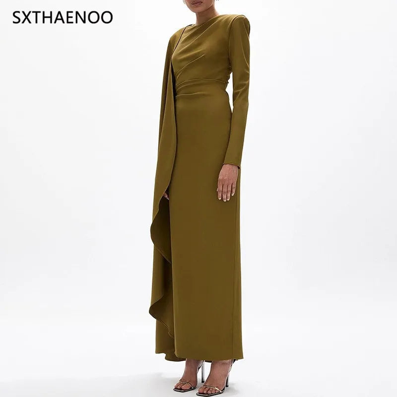 Polyester Linen A-Line Dress