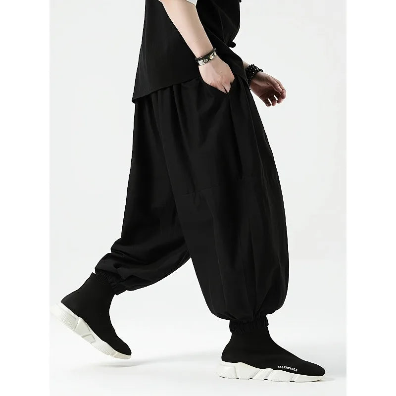 Cotton Harem Ankle Pants