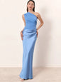 One-Shoulder Satin Maxi Dress