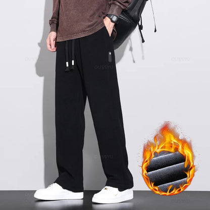 Korean Fleece Corduroy Warm Baggy Cargo Jogger Pants