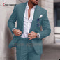 Sky Blue Linen Slim Suit