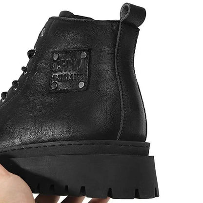 Men Boots Fashion Leather Men Motorcycle Boots Designer British Style Ankle Boots New Outdoor Non-Slip Men High Top Sports Shoes Chicchar Fashion