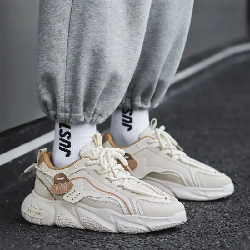 Men's Sneakers 2025 Spring Comfortable Non-slip Outdoor Running Shoes Elasticity Platform Basketball Athletic Tenis Masculino - Chicchar Fashion