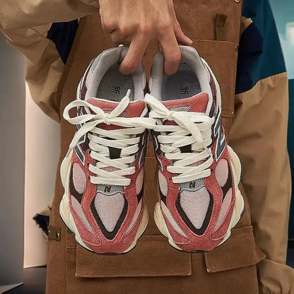 9060 Retro Sneakers: Unisex Couple Type, Autumn Winter Warmth, Suede Mesh versatile - Chicchar Fashion