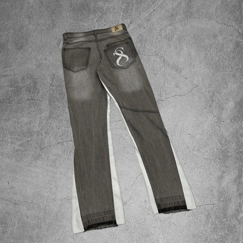 Y2K Flared Spliced Denim