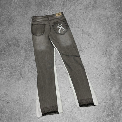 Y2K Flared Spliced Denim