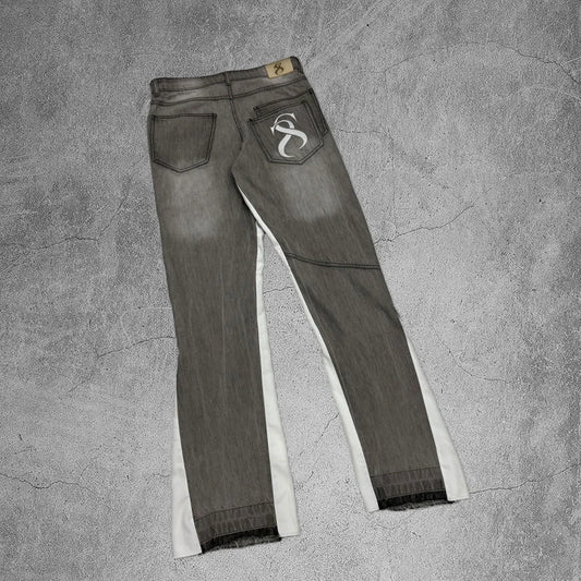 Y2K Flared Spliced Denim