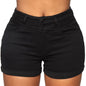 High Waist Cotton Denim Shorts
