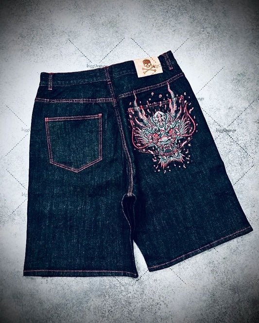 Oversized Washed Denim Shorts