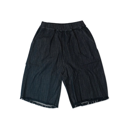 Loose Denim Knee-Length Shorts