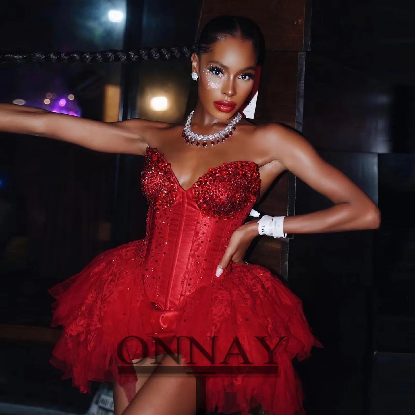 Satin Sweetheart Mini Dress