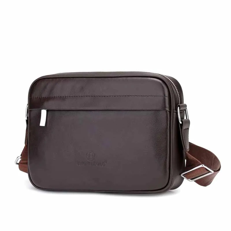 Cowhide genuine leather solid color square men's shoulder bag crossbody bag designer luxury bag messenger bag - Chicchar Fashion