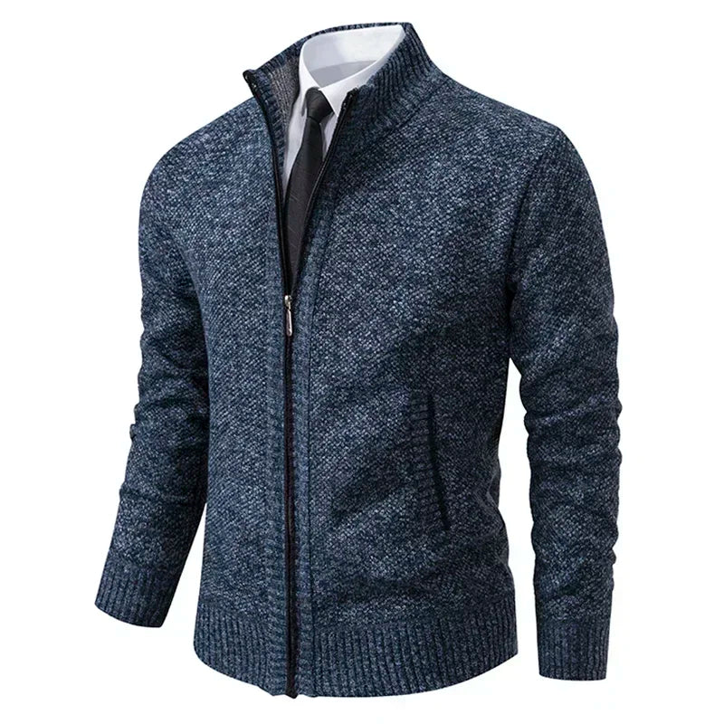 Stand Collar Fleece Cardigan Chicchar Fashion