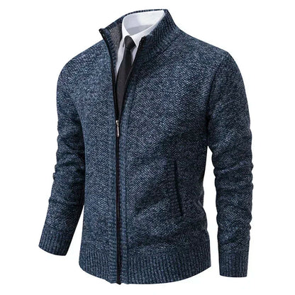 Stand Collar Fleece Cardigan Chicchar Fashion