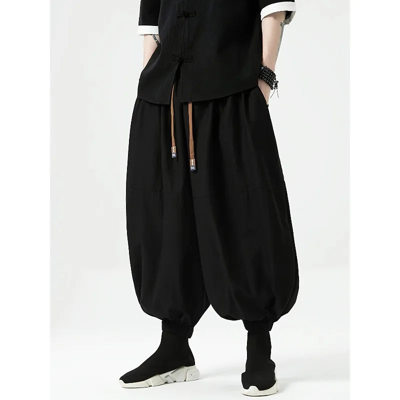 Cotton Harem Ankle Pants