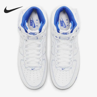 Nike genuine Air Force 1 AF1 white and blue high top men's air force board shoes CV1753-101 - Chicchar Fashion