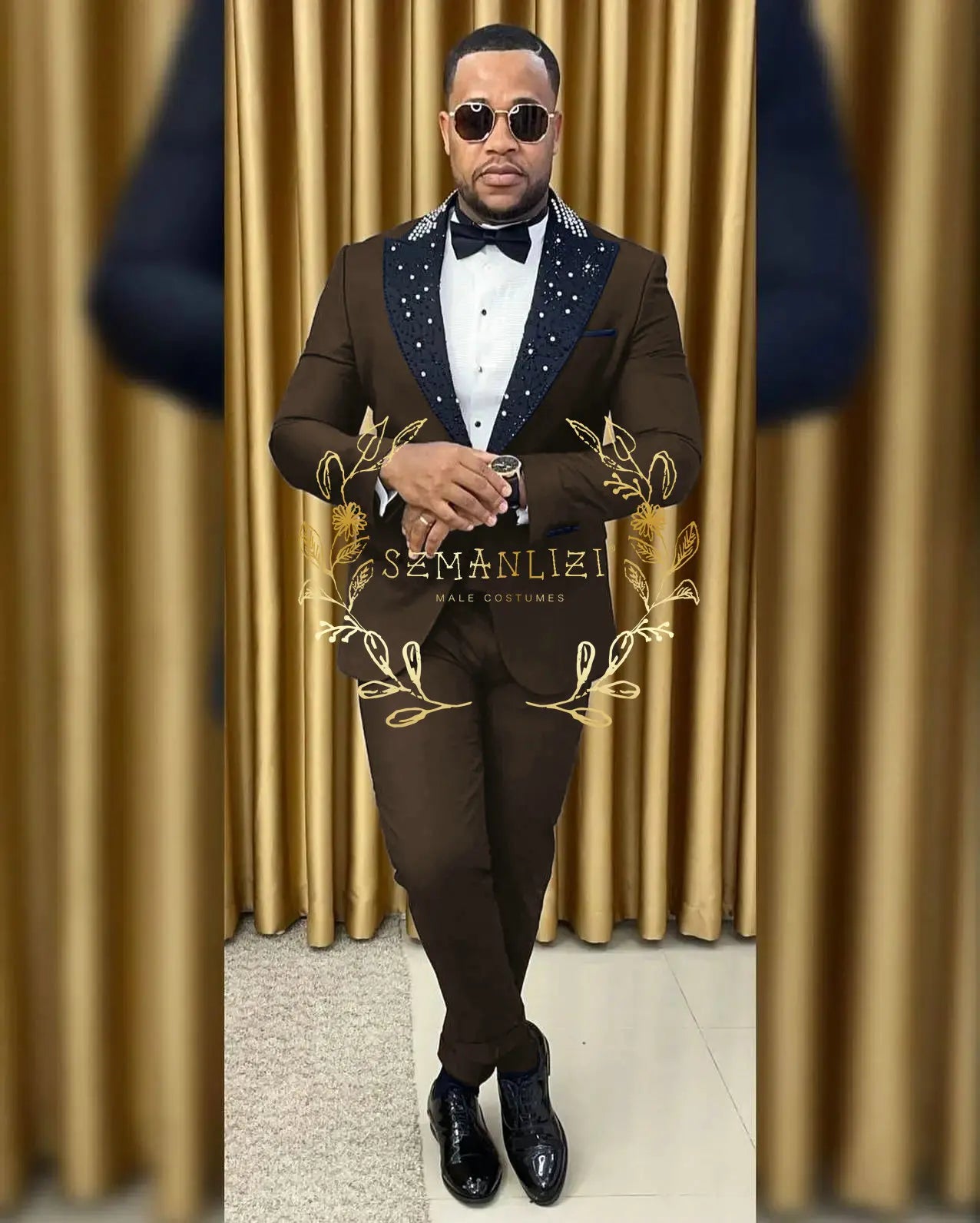 Black Beaded Lapel Tuxedo