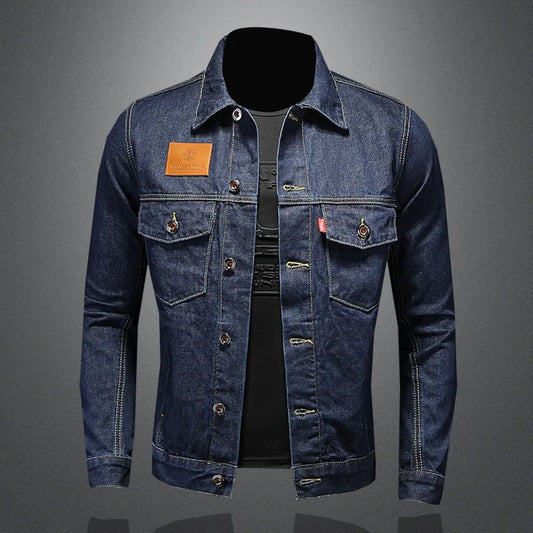 Men's Dark Blue Denim Coat