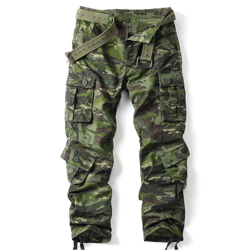 Camo Cargo Straight Leg Pants