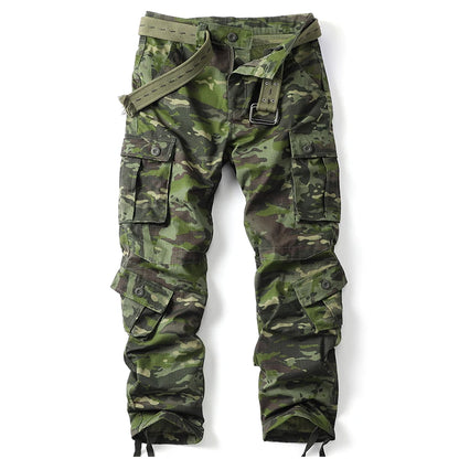 Camo Cargo Straight Leg Pants