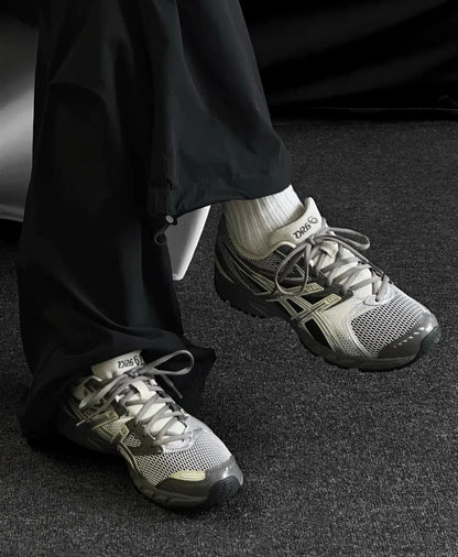 Asics Shock-absorbing and Comfortable Low Cut Casual Running Shoes for Both Men and Women  Blue Wood Gray 1203A607-020 - Chicchar Fashion