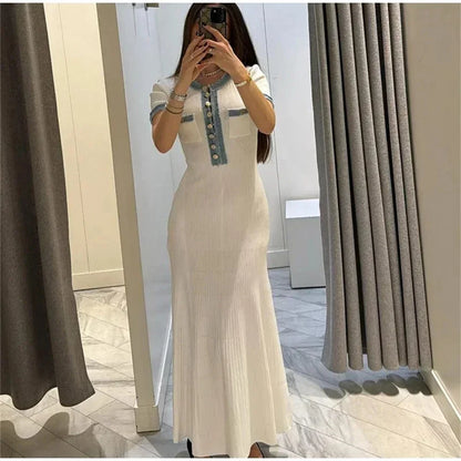 Polyester Knit Maxi Bodycon