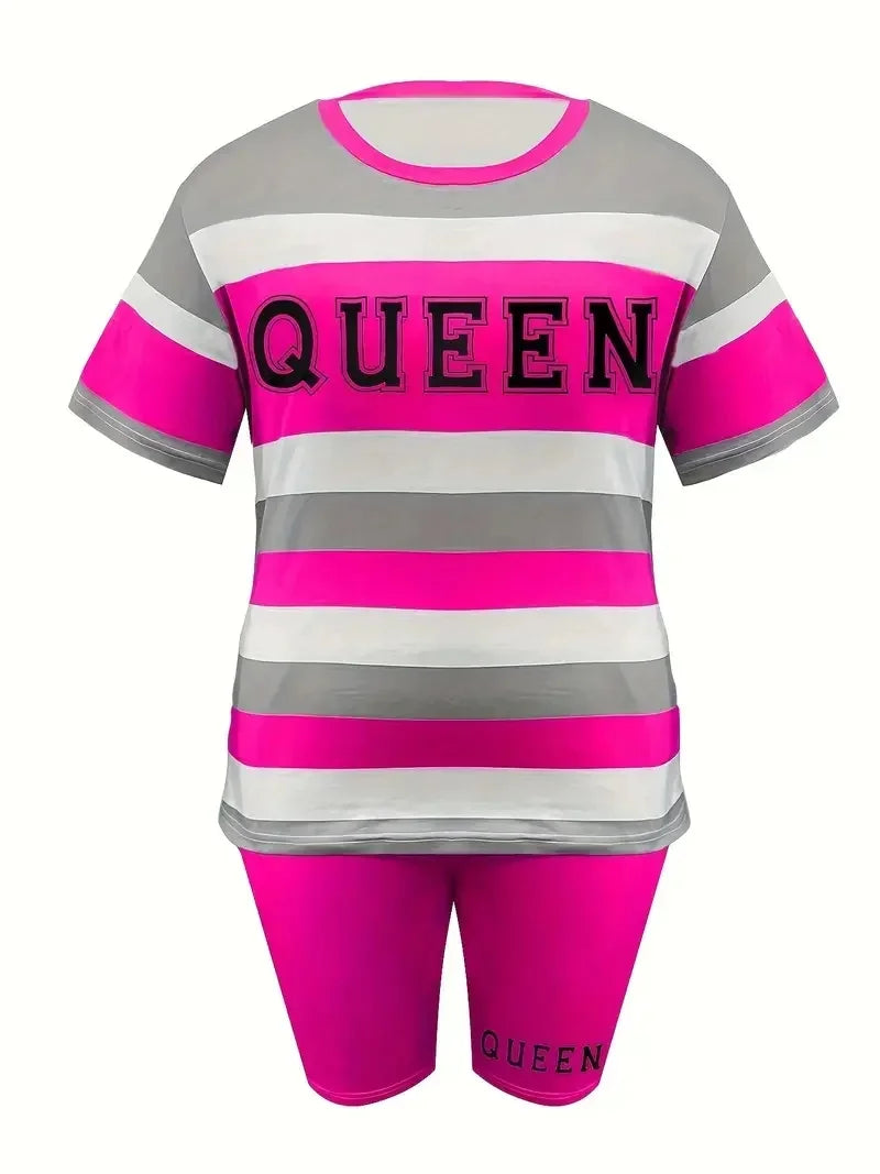 Women's Striped Polyester Suit