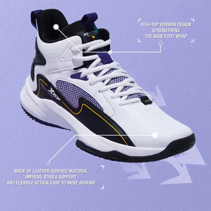 XTEP Men Basketball Shoes Support Wear-Resistant Indoor Training High-Top Outdoor Cushioning Professional Sneakers 879119127057 - Chicchar Fashion
