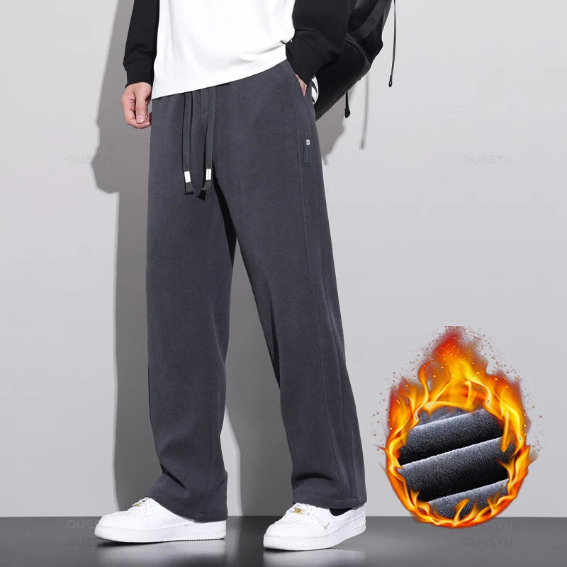 Korean Fleece Corduroy Warm Baggy Cargo Jogger Pants