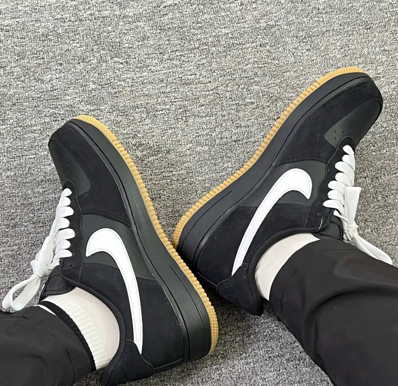 Nike Air Force No.1 Board Shoes Comfortable  Versatile  Anti Slip  Durable  Low Cut Men's Black - Chicchar Fashion