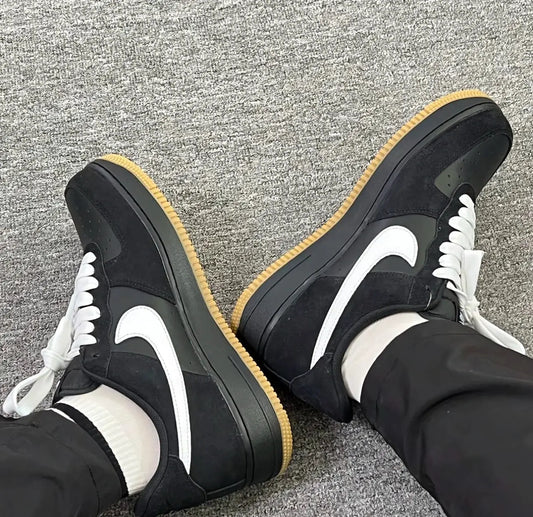 Nike Air Force No.1 Board Shoes Comfortable  Versatile  Anti Slip  Durable  Low Cut Men's Black - Chicchar Fashion