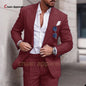 Sky Blue Linen Slim Suit