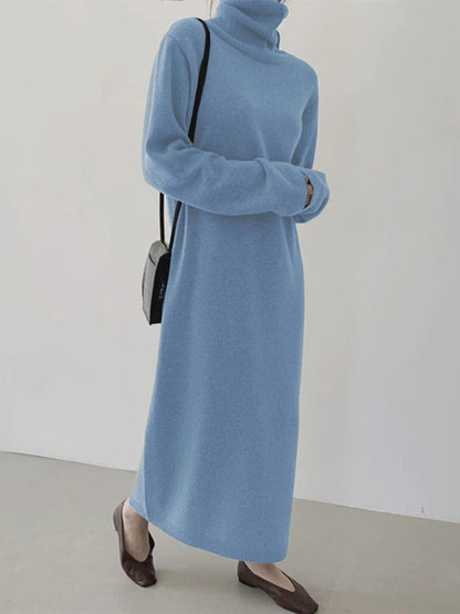 Wool Acrylic Turtleneck Dress