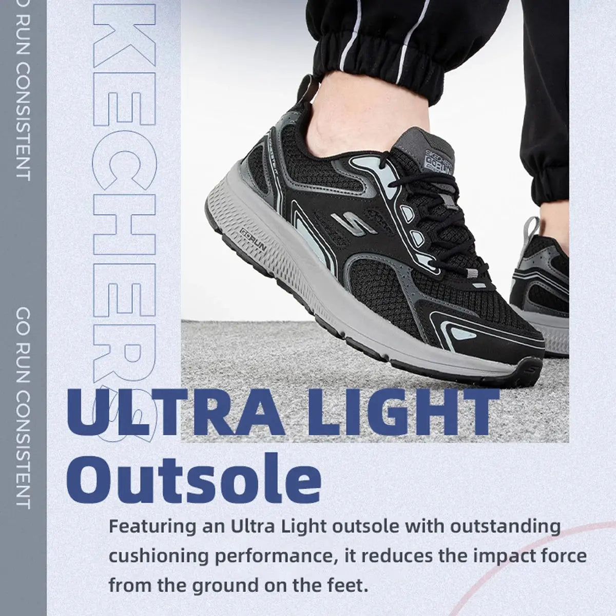 Skechers Running Shoes Soft-Soled Mesh Men's Shoes Outdoor Running Shoes 220034-Bkgy - Chicchar Fashion