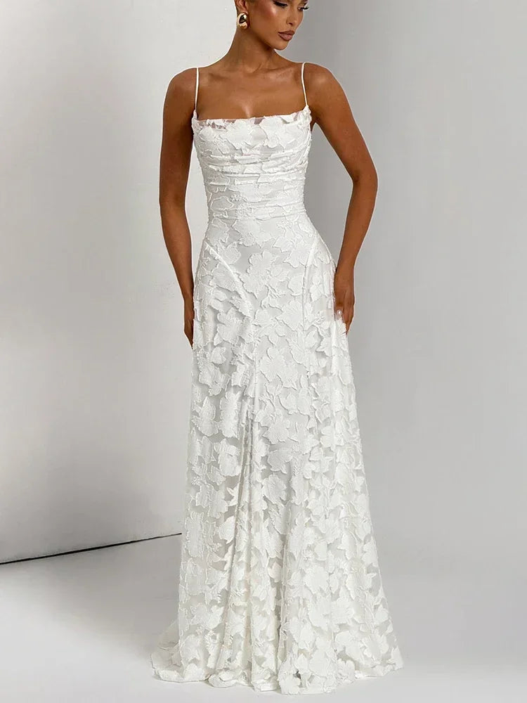 Spaghetti Strap Backless Maxi