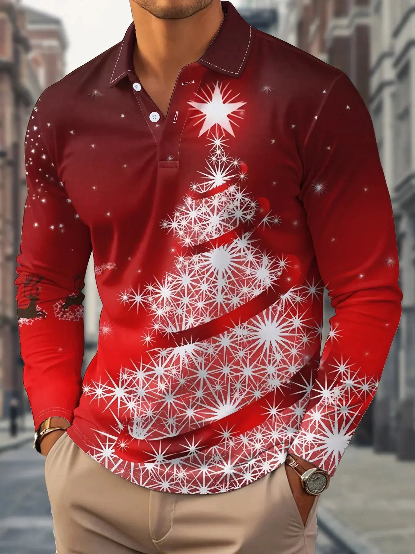 Santa Polyester 3D Print Shirt Chicchar Fashion