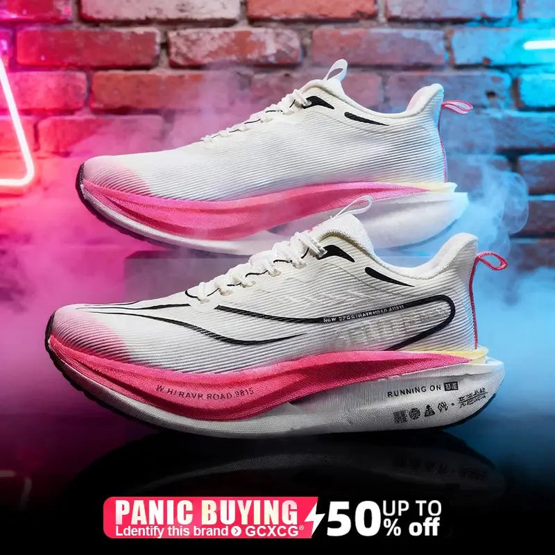 Men  Running Shoes Carbon Board Speciality Marathon Sports Breathable Lightweight Women's Comfortable Athletic Nonskid Sneakers - Chicchar Fashion