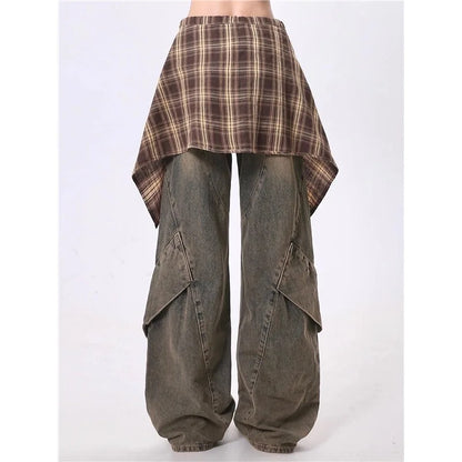 Blue Y2K Baggy Cotton Jeans