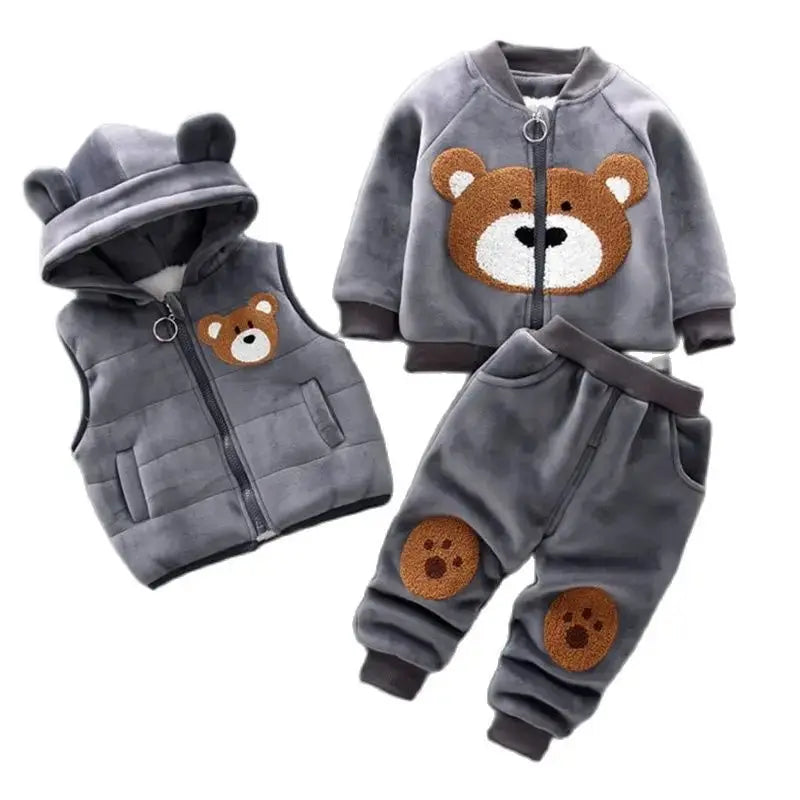 Cozy Bear Fleece Outfit Set - Chicchar Fashion